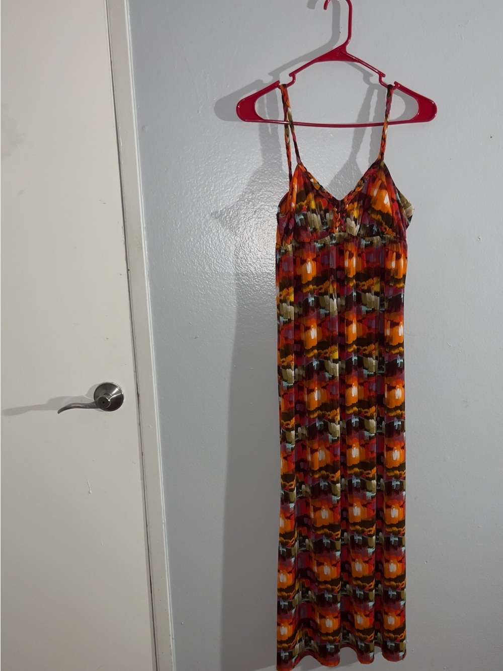 City Triangles Multicolor Spaghetti-Strap Maxi Dress - Orange & Red Mix
